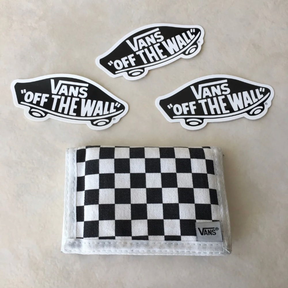 Vans Checker Tri Fold Wallet + Stickers